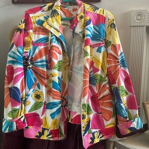 Coldwater Creek Vibrant Floral Ski Jacket